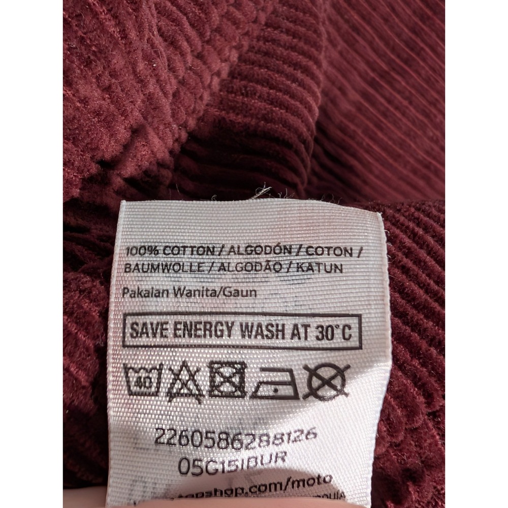 Top Shop petite MOTO Purple corduroy dungaree dress size 8 petite - Picture 6 of 11